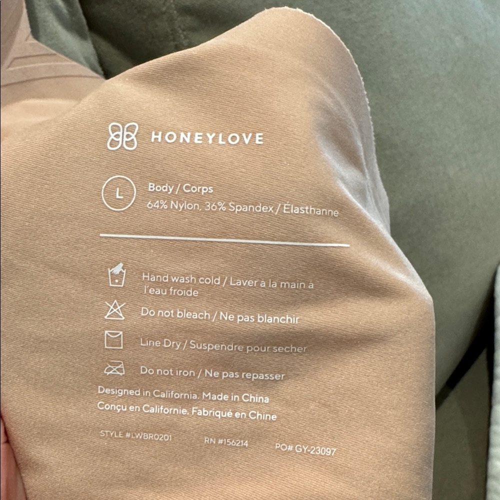 Honeylove  Bra v silhouette wireless sand sz Large - Picture 4 of 4